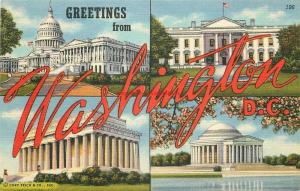 DC, Washington, District of Columbia, Large Letter, Curteich