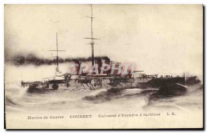 Old Postcard Boat War Navy War Courbet Breastplate of Escade has Turbines