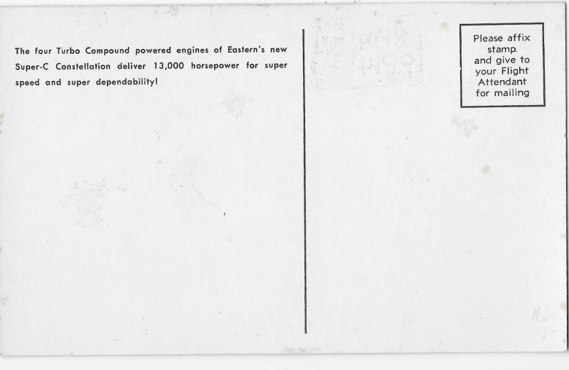 Fly Eastern Air Lines Super C Constellation Airplane Over Miami Beach Florida