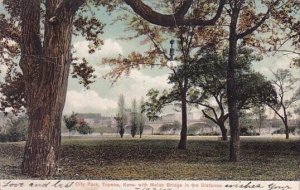 City Park Topeka Kansas With Melan Bridge In The Distance Topeka Kansas 1907