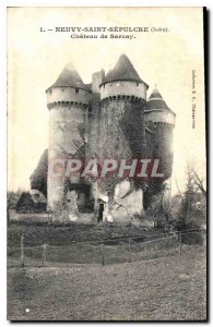 Postcard Old Neuvy Holy Sepulcher Indre Castle of Sarzay