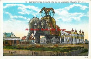 NJ, Atlantic City, New Jersey, Elephant Hotel, Exterior View,Curt Teich No 78299