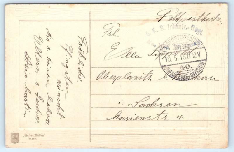 WWI German Army Artillery Howitzer Propaganda Postcard