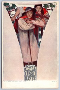 DS1/ Alphonse Mucha Artist Signed Art Nouveau Postcard c1910 Ostrazitost 21