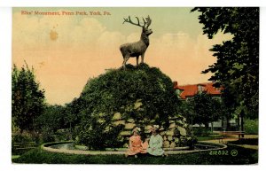 PA - York. Penn Park, Elks' Monument