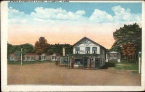 Ogunquit ME Stair's Overnight Lodge Gas Station c1920 Postcard