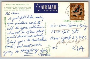 Greetings Australian Aboriginal Art Pitjintjantjarar Tribe Chrome WOB Postcard 