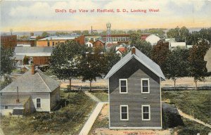 Wheelock Postcard Bird's Eye View Of Redfield SD Looking West Spink County