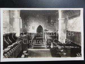 Old RPPC Canterbury, The Nave, St. Martins Church Interior