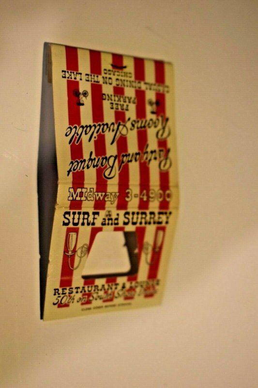 Surf and Surrey Chicago Illinois Feature Matchbook