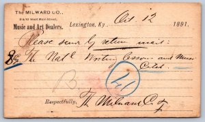 K19/ Lexington Kentucky Postcard c1891 Postal The Milward Company 270