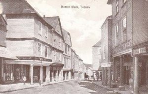 Totnes Butter Walk Devon Shops Street Antique Postcard