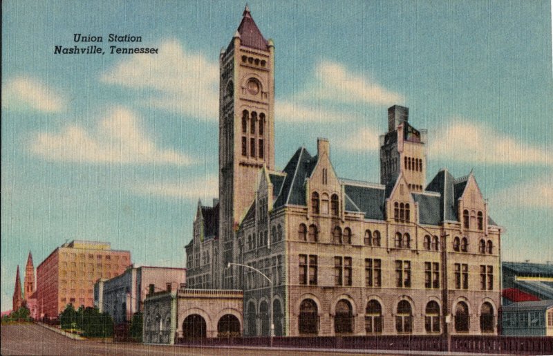 55 % OFF BEGIN YOUR RR DEPOT COLLECTION---Union Station,  Nashville, TN Postcard