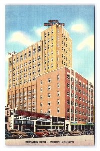 Heidelberg Hotel Jackson Mississippi Postcard Old Cars