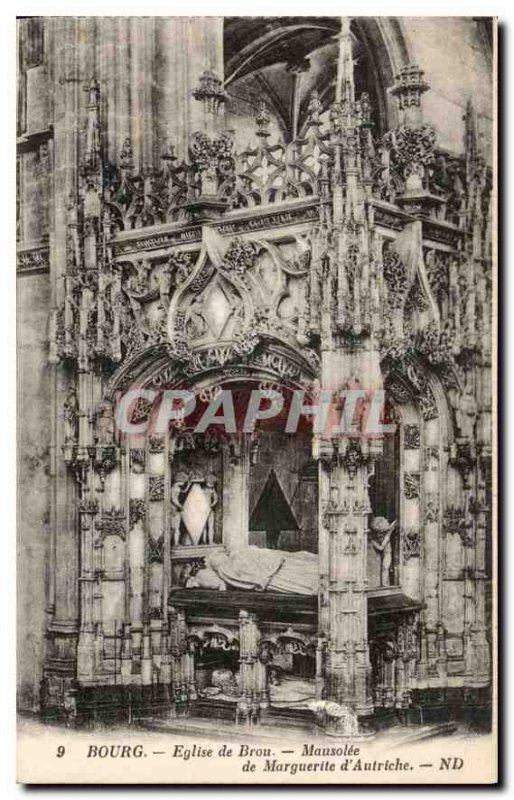 Old Postcard Bourg Brou Church Mausoleum of Margaret of Austria