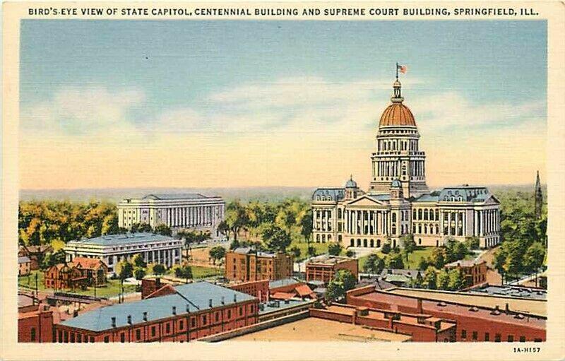 IL, Springfield, Illinois, Capitol, Supreme Court, State Capitol, Bird Eye View