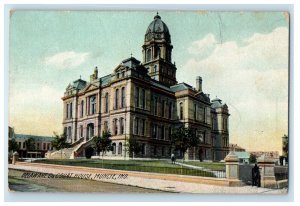 1920 Delaware Co. Court House, Muncie Indiana IN Antique Postcard