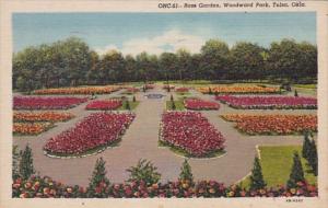 Oklahoma Tulsa Rose Garden Woodward Park 1954 Curteich