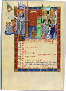 Postcard ART Breviary of Martin of Aragon - The month of September