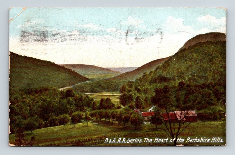 Berkshire Hills Massachusetts Scenic Landscape UDB Cancel WOB Postcard