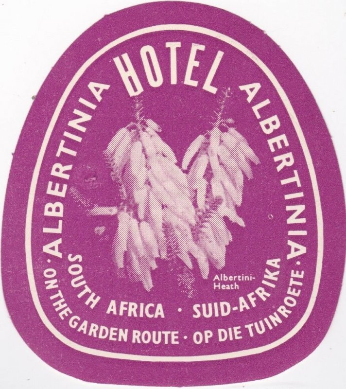 South Africa Albertinia Hotel Vintage Luggage Label lbl0506