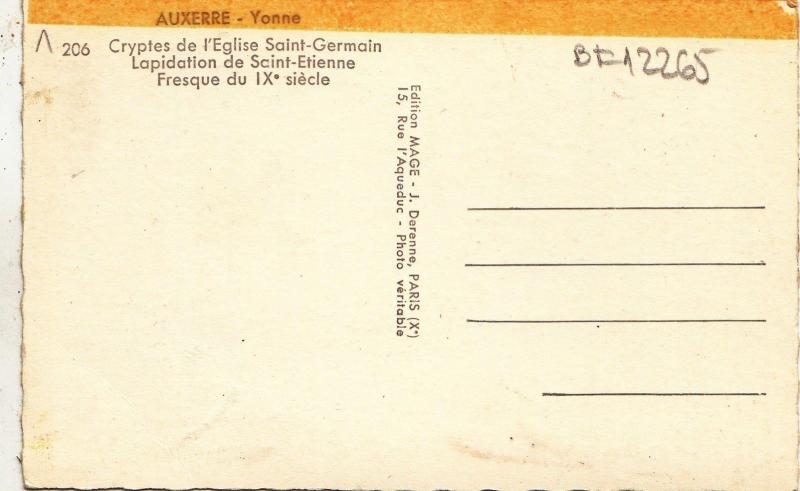 BF12265 auxerre cryptes de l eglise saint germain  france front/back image