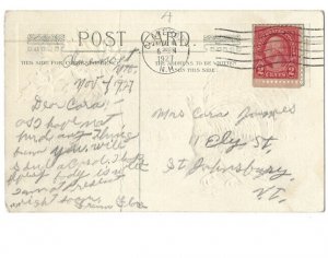 c1927 Peaceful Thanksgiving Poem Phrase Turkey Embossed Postcard