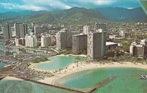 Hawaii Waikiki Beach and Ala Wai Yacht Basin Aerial View