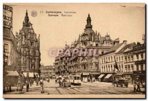 Belgie Belgium Antwerp Old Postcard Rue Leys