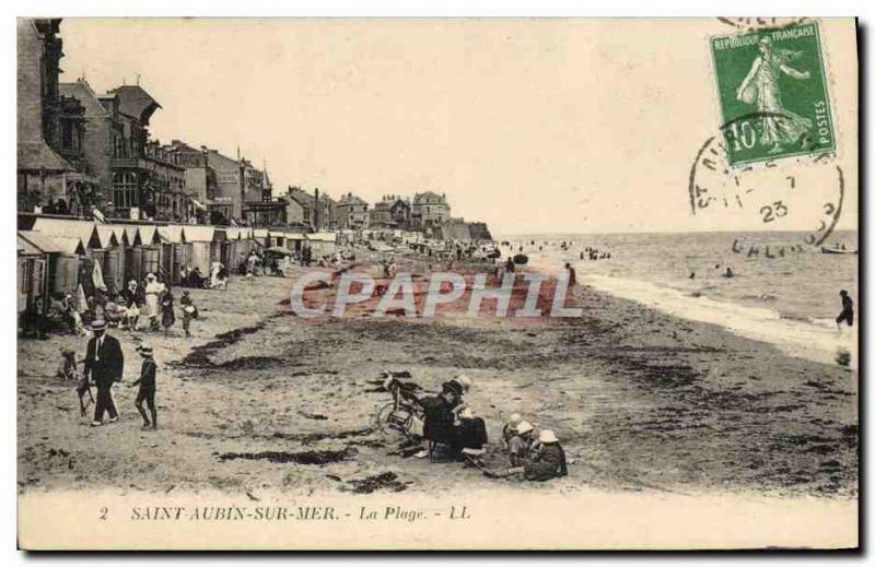 Old Postcard Saint Aubin Beach