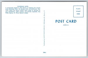 Roadside View~Quincy Illinois~Cloverleaf Motel~Vintage Postcard