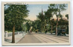 Broadway Street Scene Paterson New Jersey 1920s postcard