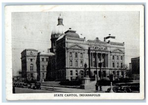 c1940 State Capitol Exterior Building Classic Cars Indianapolis Indiana Postcard 