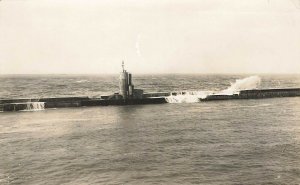 Westwood NJ Submarine Submerging U. S. Navy Real Photo Postcard