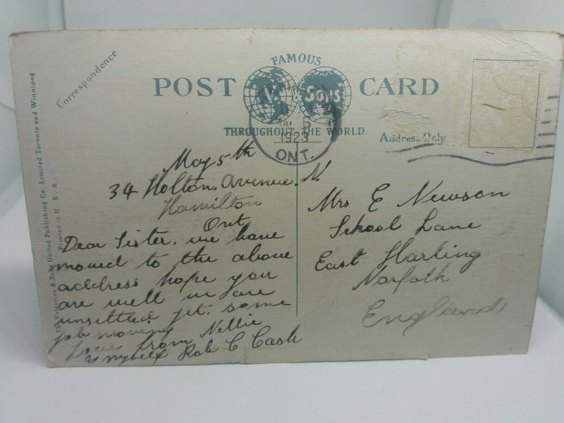 Vintage Postcard Inglewood Avenue Hamilton Ontario Canada 1923 Posted
