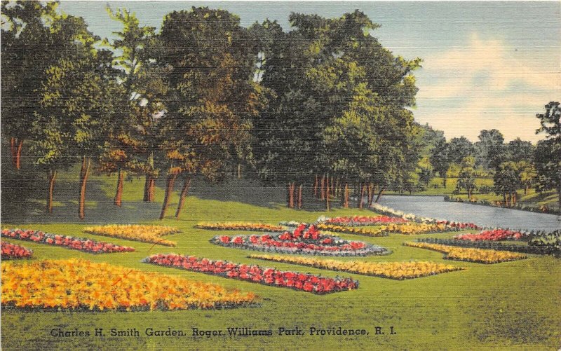 Providence Rhode Island 1940s Postcard Charles Smith Garden Roger Williams Park