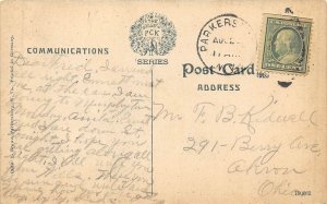 Parkersburg West Virginia 1909 Postcard City Park and Fountain