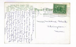 1913 Niagara Falls Postcard mailed from Niagara Falls to Arbington, MA, Sct 397