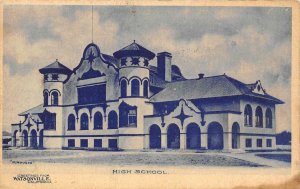 High School WATSONVILLE, CA Santa Cruz County 1916 Cyanotype Vintage Postcard