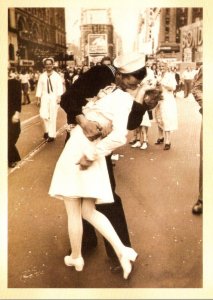 Military World War II Sailor Kissing Nurse In Times Square