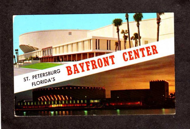 FL Bayfront Center Arena St Petersburg Florida Postcard Night View Tampa Bay