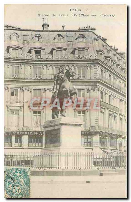 Old Postcard Paris Statue of Louis XIV Place des Victoires