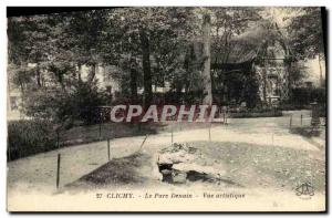 Old Postcard Clichy Parc Denain Artistic view