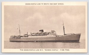Transportation~Ship~MV Durban Castle Passenger Liner~Had 1947 Murder~Vintage PC