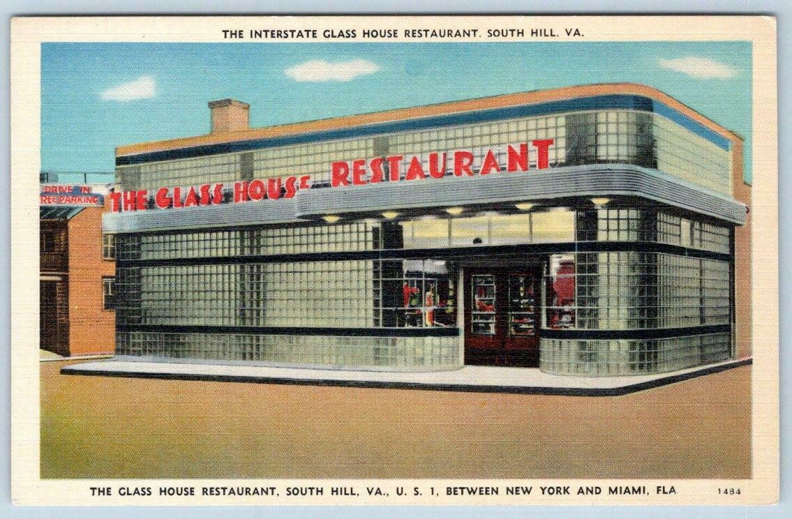 The Interstate Glass House Restaurant South Hill*Virginia*Art Deco