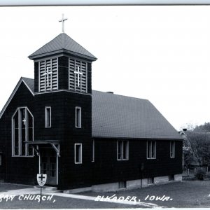 c1950s Elkader, IA RPPC Lutheran Church Real Photo Postcard Chapel LL Cook A102