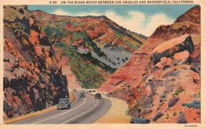 Vintage Postcard The Ridge Route Between Los Angeles & Bakersfield California CA