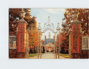Postcard Palace Gates, Williamsburg, Virginia