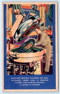 CHICAGO, IL  Century Of Progress 1933 World's Fair~ FIRESTONE TIRE MOLD Postcard