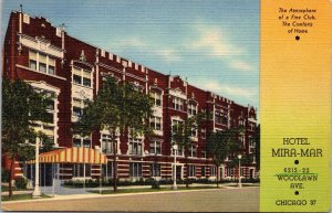 VINTAGE POSTCARD HOTEL MIRA-MAR AT CHICAGO ILLINOIS POSTED 1952